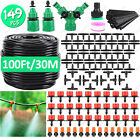 Drip Irrigation System Garden Plant Self Watering Micro Hose Sprinkler Kit 100ft