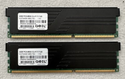 8 GB GEIL VALUE PLUS GVP34GB1600C9SC 2x4GB DDR3-1600 RAM PC3-12800U