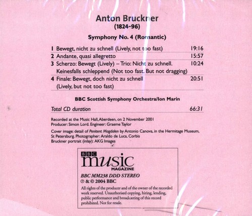 Anton Bruckner Symphony No 4 Romantic (CD-BBC Music) Scottish Symphony Orchestra - Imagen 2 de 2