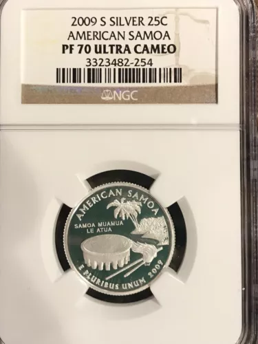 2009 S 25C Silver Quarter American Samoa PF70UC NGC Certified