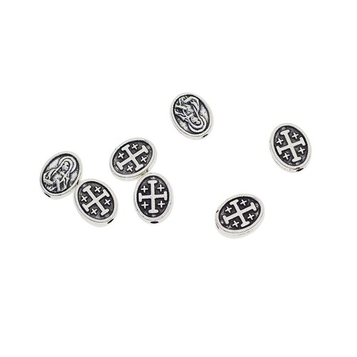 50 Pieces Metal Design Oval Loose Spacer Beads Jewelry - Picture 7 of 7