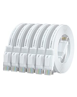 Cat 6 Ethernet Cable 5ft 6 Pack at a Cat5e Price but Higher Bandwidth Flat In...