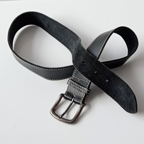 ✅Cinturón George de cuero real negro para hombre 94 cm de largo 3,5 cm de ancho - Imagen 4 de 14