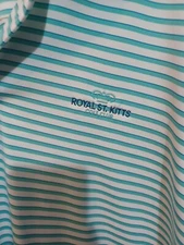 Royal St Kitts Golf Club Cutter Buck DryTec 50 Green White Men's S/S Polo XL