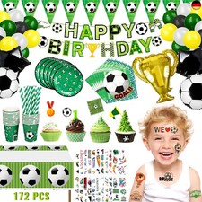 Withosent 172 Stück Fussball Party Geburtstag Deko Jungen Partygeschirr Set,