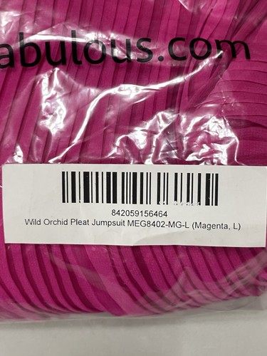 Meghan Fabulous Damen Jumpsuit Wild Orchid Plissee Magenta Large - Bild 3 von 3