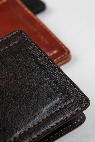 Personalized Leather Slim Bifold Money Clip Wallet Front Pocket Card Holder - Picture 15 of 20