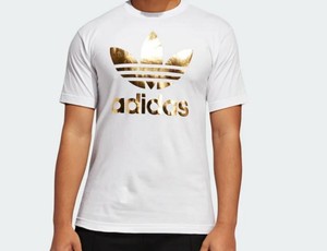 gold trefoil adidas shirt