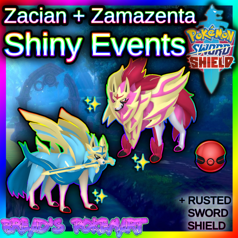 ✨Shiny Zacian Zamazenta✨ Pokemon Sword & Shield Untouched Events 🚀Fast Trade🚀