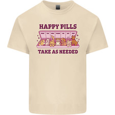 Dog Happy Pills Mens Cotton T-Shirt Tee Top