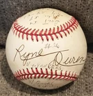 Ryne Duren Signed Autographed American League Baseball Stats NY Yankees JSA COA