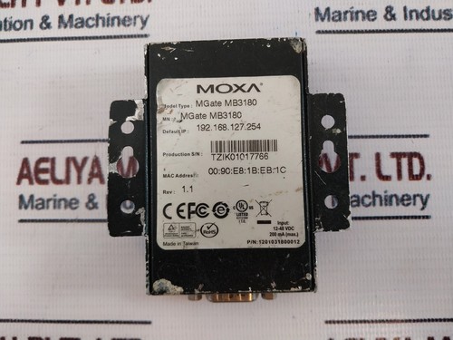 Moxa MGATE MB3180 Modbus Ethernet/ Serial Gateway 12-48Vdc Rev: 1.1 - Picture 5 of 5