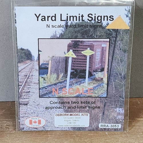 Osborn Model N Scale Kit RRA-3053: RAILROAD YARD LIMIT SIGNS - Set of 2 - Picture 1 of 2