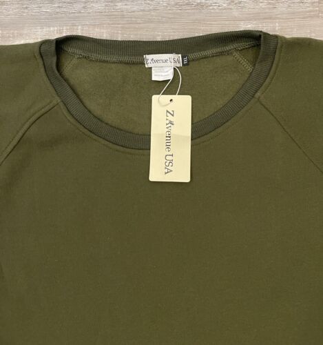 Z Avenue USA Green Long Sleeve Sweatshirt Tunic Dress Top Pockets Womans Size XL - Picture 2 of 8