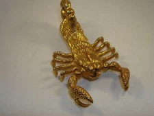 UNIQUE GOLD PLATED STAINLESS STEEL SCORPION PENDANT!