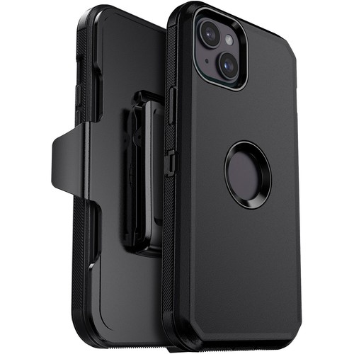 Funda negra a prueba de golpes resistente para iPhone 14 Pro/14 Plus/14 + clip para cinturón - Imagen 25 de 26