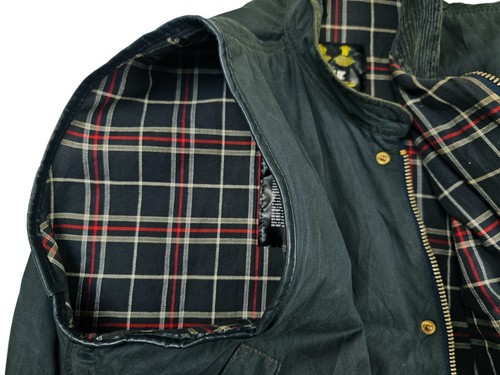 *HOT VTG Men's BARBOUR @ A225 WESTMORLAND LINED BLUE GRAY WAXED VEST Jacket XXL - Picture 9 of 18