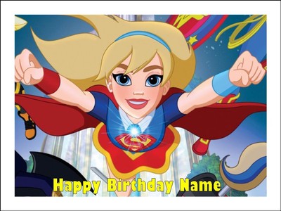 Home & Garden SUPERGIRL 19cm Edible Icing Image Birthday ...