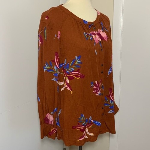 A.N.A. Long Sleeve Button Down Blouse Women's Sz Xs - Picture 3 of 12
