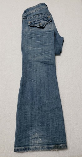 Miss Me JP4009BC Womens 26 Boot Cut Distressed Flap Pocket Light Wash Blue Jeans - Imagen 12 de 12