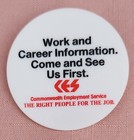 CES Commonwealth Employment Service  Badge, Pin, Vintage