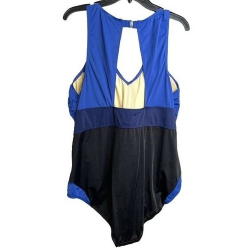 zuda Colorblocked V-Neck One-Piece Swimsuit 26W (245) - Picture 2 of 8