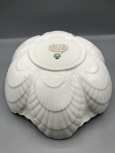 Aynsley Pembroke Bone China 10” Shell Shaped Bowl Gold Trim England Birds - Bild 12 von 14
