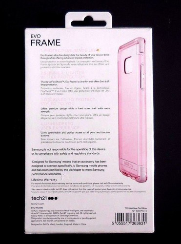 Tech21 T21 Evo Frame Hard Case for Samsung Note 7.T21-5366 ROSE Tint/White. - Picture 2 of 6