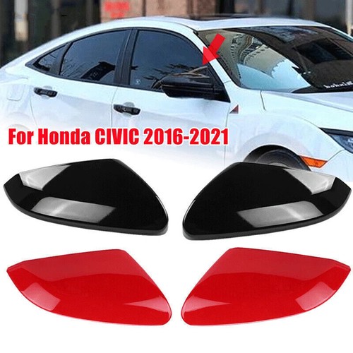 For Honda 10th Civic 2016-2021 Clip-On Door Wing Rearview Side Mirror Cover Cap - Picture 4 of 30