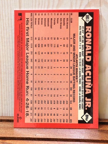 🔥 Rare Ronald Acuna Jr. Refractor 2021 Topps Chrome #86BC-3 Investment  - Picture 2 of 2