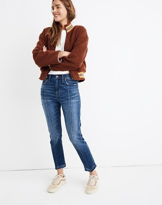 madewell high rise slim crop boyjean