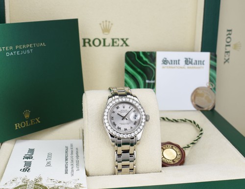 ROLEX REHAUT 29mm 18kt White Gold Masterpiece Rhodium Roman 80299 SANT BLANC - Picture 2 of 7