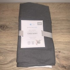 POTTERY BARN BABY GRAY BELGIAN FLAX LINEN CRIB SKIRT NEW 79.00.