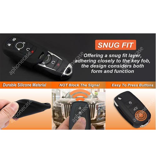 Remote Key Fob Case For Dodge RAM 1500 2019-22 Silicone Key Protector Case Cover - Foto 13 di 14