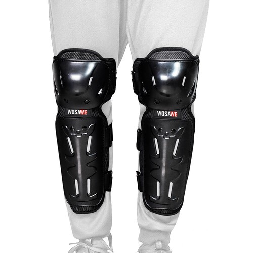 WOSAWE Motorcycle Shin Guards Knee Protector Motocross Bike Road Knee Pads Adult - Foto 3 di 9