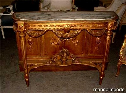 19th C. Best French Pier Mirror & Marble Console Table - Picture 2 of 11