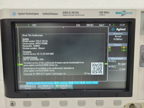 Osciloscopio Keysight/Agilent DSO-X 2012A 100 MHz, WaveGen 20MHz, con sonda (2ea) - Imagen 3 de 12