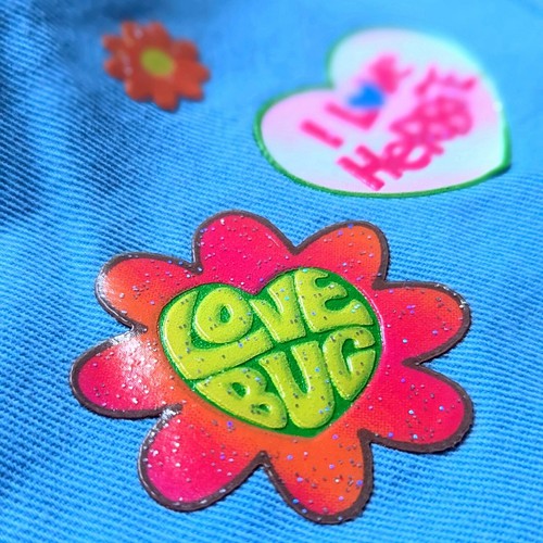 Vintage 2005 Herbie Fully Loaded Blue Cotton Pants Love Bug Decals Girls S 7/8 M - Picture 6 of 8