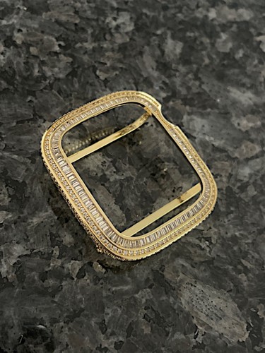 45 mm Oro Amarillo Laboratorio Diamante Apple Watch Bisel Estuche Cubierta Metal iwatch - Imagen 5 de 5
