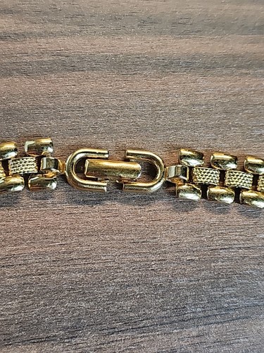 Seltene Monet flache Korb geflochtene Halsband Kette goldfarbene Halskette 16,5" 70er - Bild 6 von 6