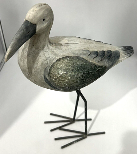 Möwe Vogel Skulptur Mosaik Glas Flügel Metallbein Handarbeit geschnitzte Figur 14 Zoll - Bild 11 von 13
