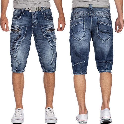 Cipo & Baxx Herren Jeans Shorts Sommer Kurze Hose Denim Bermuda Freizeit Disco - Zdjęcie 1 z 5