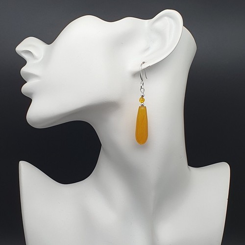 Earrings Teardrop Gemstone Long Dangle Drop Crystal Chakra Boho Sterling Silver - Picture 55 of 149