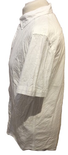 Camisa para hombre PRIMARK blanca abotonada algodón manga corta Reino Unido pequeña pecho 35-37 - Imagen 2 de 5
