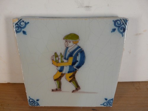 Handbemalte 5 x 5 Fliese--Drunkard--VINTAGE - Bild 5 von 6