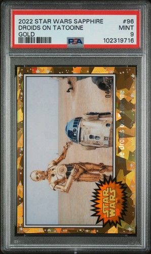 2022 Topps Star Wars Chrome Sapphire Droids on tatooine #96 04/15 PSA 9