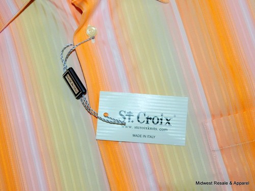St. Croix Made In Italy Long Sleeve Button Front Cotton Shirt Mens 2XL NEW - Picture 11 of 12