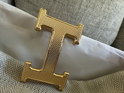 Size 95 NEW Hermes GOLD Guillochee H Men Belt & Reversible leather strap 32 mm - Picture 4 of 12