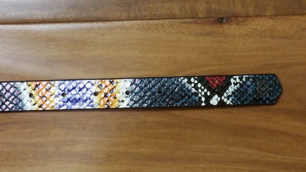 Ceinture Serpent Multicolore Liebeskind Berlin 100% Cuir - Longueur 85 Cm, Neuve