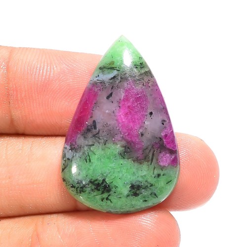 Piedra preciosa suelta de cabujón con forma y tamaño de mezcla de zoisita de rubí natural - Imagen 12 de 38